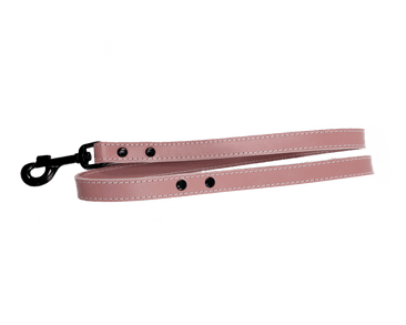 KOŽENÉ VODÍTKO HERRY, ČIERNE KOVANIE - RUŽOVÁ