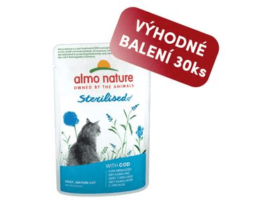 ALMO NATURE HOLISTIC STERILISED - TRESKA 70G VÝHODNÉ BALENIE 30KS