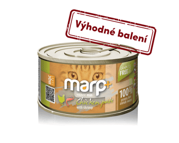 MARP HOLISTIC PLUS KONZERVA PRE MAČKY – KURACIE PATÉ S KREVETAMI 24X70G