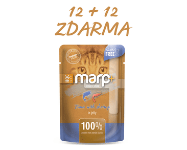 MARP HOLISTIC PLUS KAPSIČKA PRE MAČKY - TUNIAK S KREVETAMI V ŽELÉ 55G 12 + 12 KS ZADARMO