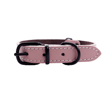 KOŽENÝ OBOJEK ARGUS, ČERNÉ KOVÁNÍ - RŮŽOVÁ