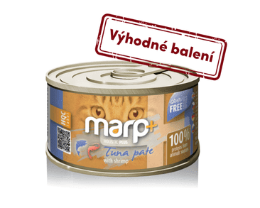 MARP HOLISTIC PLUS KONZERVA PRE MAČKY – TUNIAKOVÉ PATÉ S KREVETAMI 24X70G