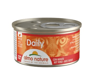 ALMO NATURE DAILY MENU WET CAT - KÚSKY S HOVÄDZÍM 85G VÝHODNÉ BALENIE 24KS