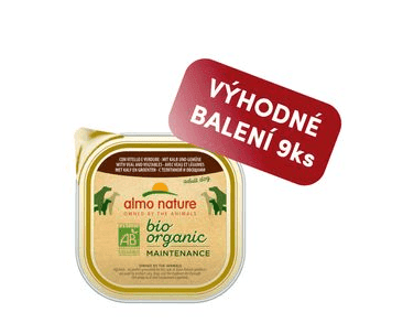 ALMO NATURE BIO ORGANIC S TEĽACÍM A ZELENINOU 300G VÝHODNÉ BALENIE 9KS