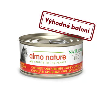 ALMO NATURE HFC NATURAL - KURACÍ A KREVETY 70G VÝHODNÉ BALENIE 24KS