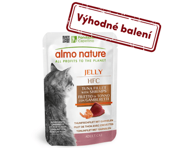 ALMO NATURE HFC JELLY - TUNIAK A KREVETY V ŽELÉ 55G VÝHODNÉ BALENIE 24KS