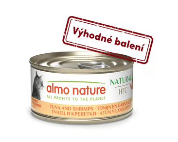 ALMO NATURE HFC NATURAL - TUNIAK A KREVETY 70G VÝHODNÉ BALENIE 24KS
