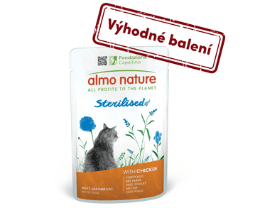 ALMO NATURE HOLISTIC STERILISED S KURACÍM 70G VÝHODNÉ BALENIE 30KS