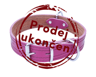 KOŽENÝ OBOJOK ZDOBENÝ ŠITÍM, HERRY - FUCHSIE