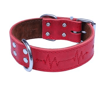 KOŽENÝ OBOJOK EKG - ČERVENÁ