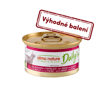 ALMO NATURE DAILY MENU - PENA S HOVÄDZÍM A TEĽACÍM 85G VÝHODNÉ BALENIE 24KS