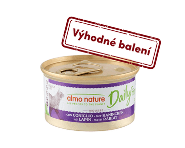 ALMO NATURE DAILY MENU - PENA S KRÁLIKOM 85G VÝHODNÉ BALENIE 24KS