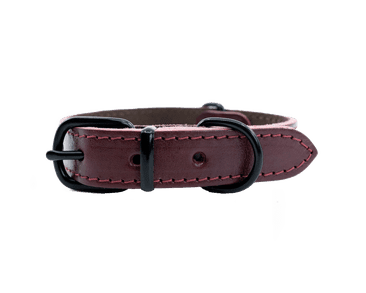 KOŽENÝ OBOJEK ARGUS, ČERNÉ KOVÁNÍ - BORDÓ