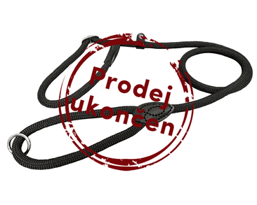 VODÍTKO PREDVÁDZACIE JEDNOFAREBNÉ LANO, ŠITÉ KOŽOU - ČIERNA