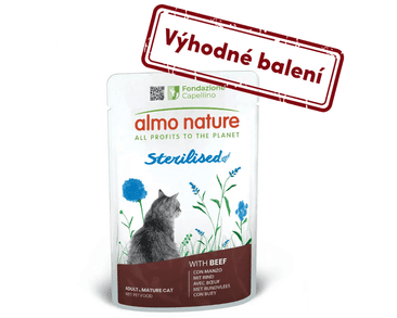 ALMO NATURE HOLISTIC STERILISED S HOVÄDZÍM 70G VÝHODNÉ BALENIE 30KS