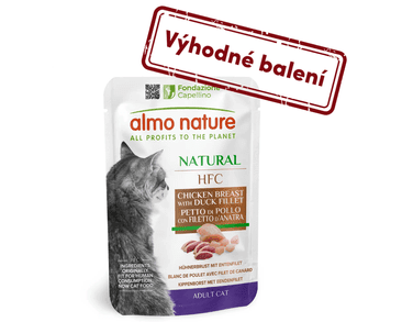 ALMO NATURE HFC NATURAL - KURACIE PRSIA A KAČACÍ FILET 55G VÝHODNÉ BALENIE 24KS