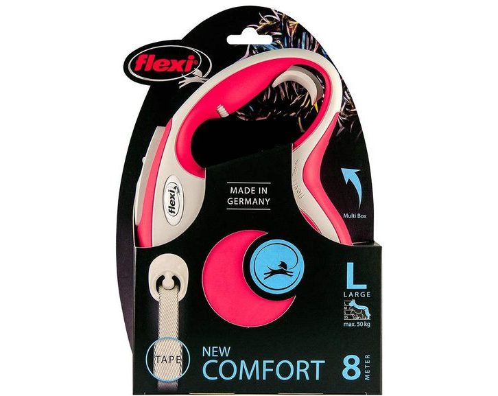 Flexi New Comfort L vodítko pásik 8m/50kg červená - Flexi - Vodítka pre  psov - Pre psov