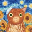 Mudpuppy Puzzle Vincat van Gogh umělecké kočky v plechovce 100 dílků