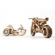 Ugears 3D dřevěné mechanické puzzle Motorka s vozíkem