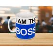 Kávový hrnek s nápisem "Šéf jsem já"