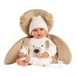 Llorens 63645 NEW BORN - realistická panenka miminko se zvuky a měkkým látkovým tělem - 36 cm