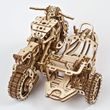 Ugears 3D dřevěné mechanické puzzle Motorka s vozíkem