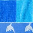 Oboustranná plážová osuška Lovely Home Dolphin Stripe modrá