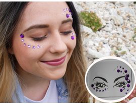 Nalepovací kamínky na obličej - fialové