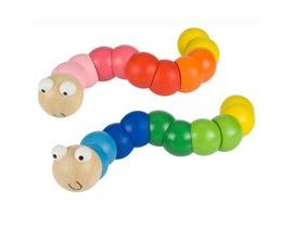 Bigjigs Toys dřevěné hračky - Barevný červík modrá