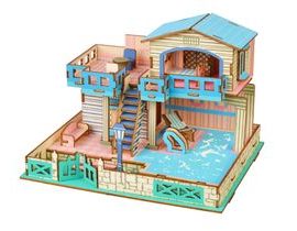 Woodcraft Dřevěné 3D puzzle Vila na ostrově Lembongon