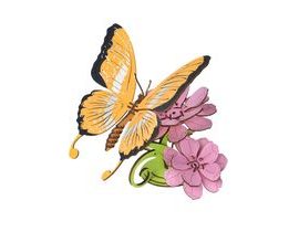 Woodcraft Dřevěné 3D puzzle Motýl na květech barevný