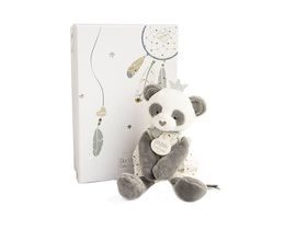 Doudou Dárková sada - plyšová hračka panda s dečkou 20 cm