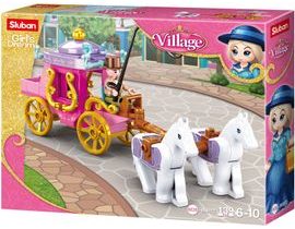 Sluban Girls Dream Village M38-B0872 Dobový kočár s koníčky