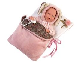 Llorens 74010 NEW BORN - realistická panenka miminko se zvuky a měkkým látkovým tělem - 42 cm