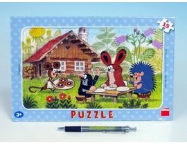 Puzzle deskové Krtek na návštěvě 29,5x19cm 15 dílků