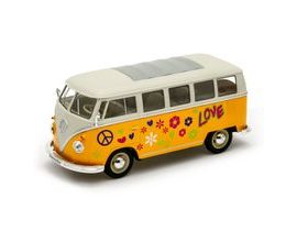 Welly Volkswagen T1 Bus (1963) model 1:24 love and peace oranžový