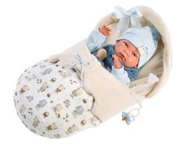 Llorens 73885 NEW BORN CHLAPEČEK - realistická panenka miminko s celovinylovým tělem - 40 cm