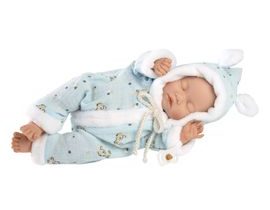 Llorens 63301 LITTLE BABY - spící realistická panenka miminko s měkkým látkovým tělem - 32 cm