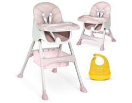 Vysoká židle se stolkem Milo růžová