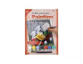 Malování podle čísel Dalmatini 22x30cm s akrylovými barvami a štětcem na kartě