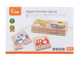 Dřevěné magnetické puzzle - dopravní prostředky