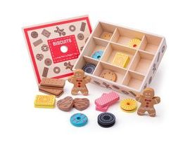 Bigjigs Toys Box s dřevěnými sušenkami