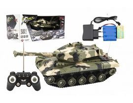 Tank RC plast 27cm 27MHz na baterie+dobíjecí pack se zvukem v krabici 37x17x19cm