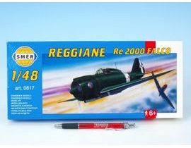 Model Reggiane RE 2000 Falco 1:48 16,1x22cm v krabici 31x13,5x3,5cm