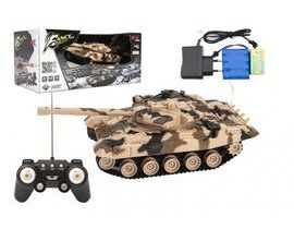 Tank RC plast 27cm 40MHz na baterie+dobíjecí pack se zvukem v krabici 37x17x19cm