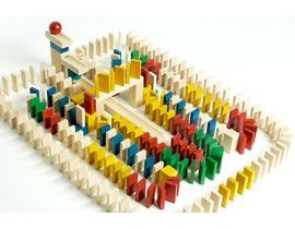 EkoToys Dřevěné domino barevné 830 ks