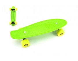 Skateboard 43cm, nosnost 60kg plastové osy, zelená, žlutá kola