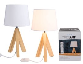 Dřevěná stolní lampa