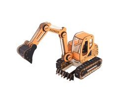 Woodcraft Dřevěné 3D puzzle Rypadlo oranžová