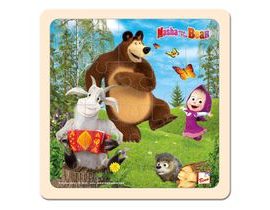 Máša a Medvěd puzzle s kozlíkem 20x20cm